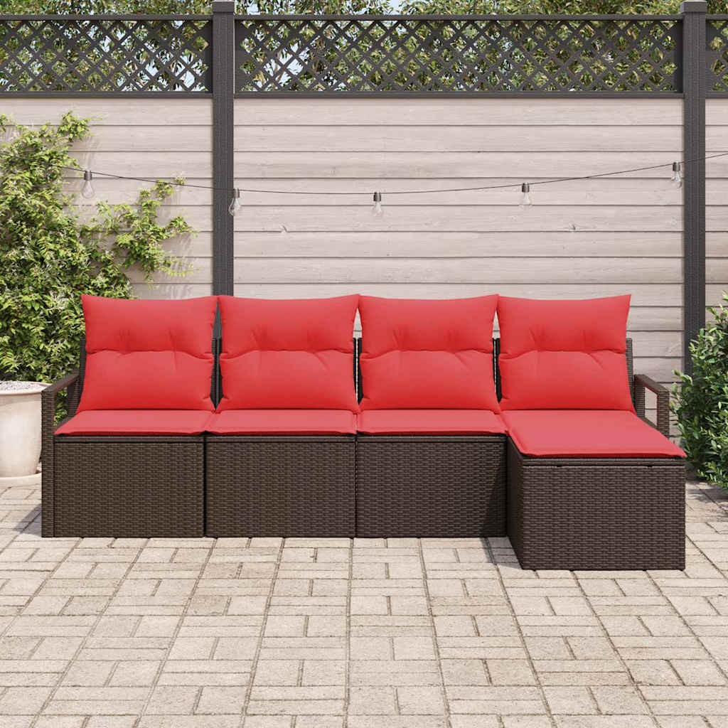 Set sofe s jastukom 5 pcs Smeđa poliratan