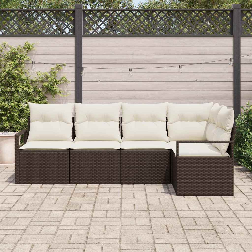Set sofe s jastukom 5 pcs Smeđa poliratan