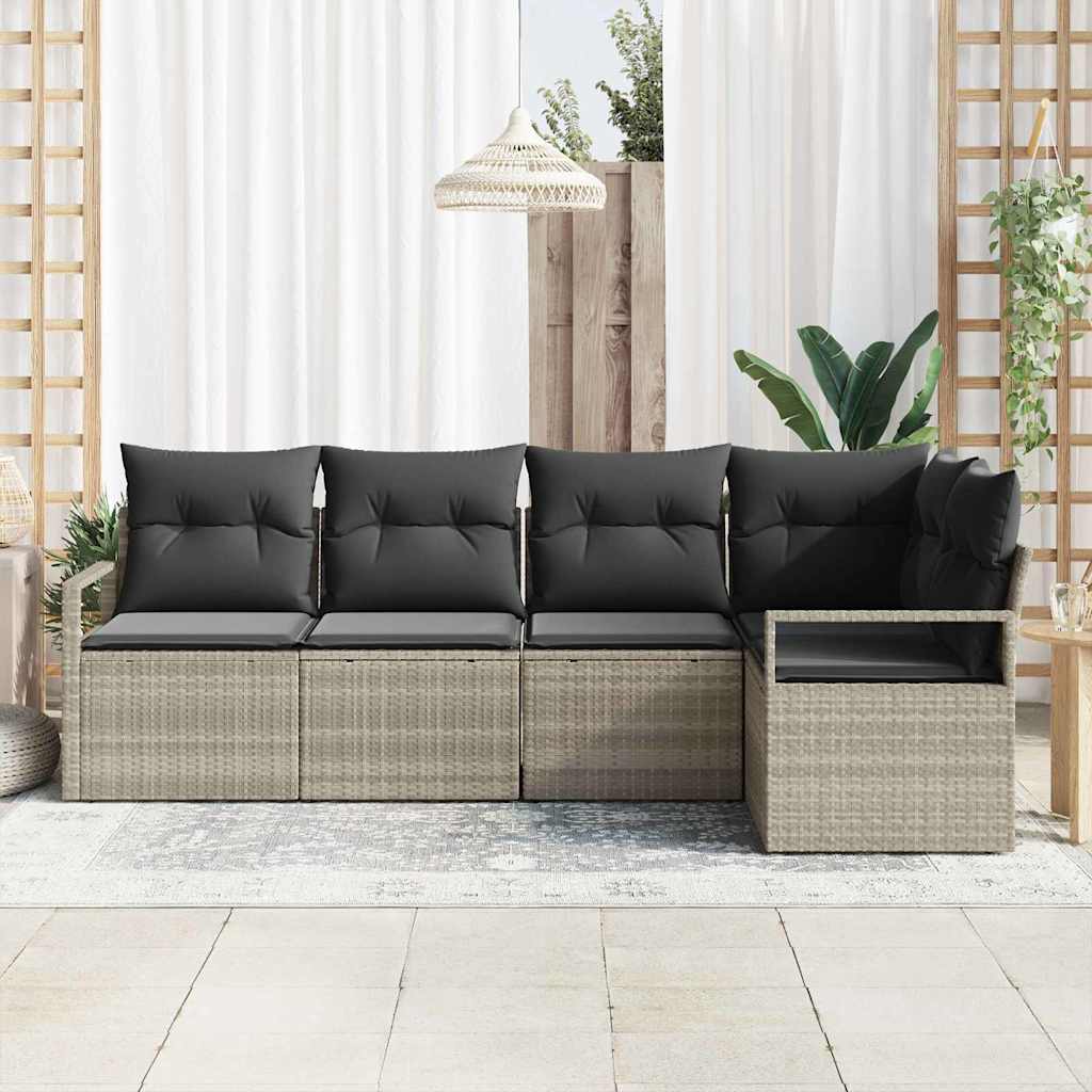 Set sofe s jastukom 5 pcs Svjetlosiva poliratan
