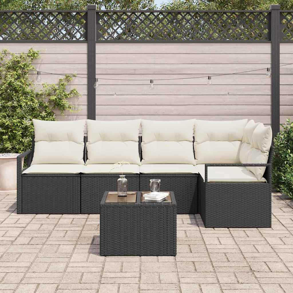 Set sofe s jastukom 6 pcs Crna poliratan
