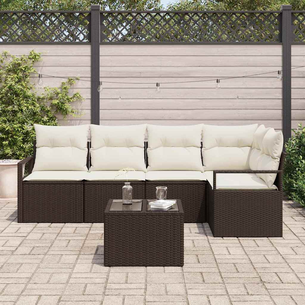 Set sofe s jastukom 6 pcs Smeđa poliratan