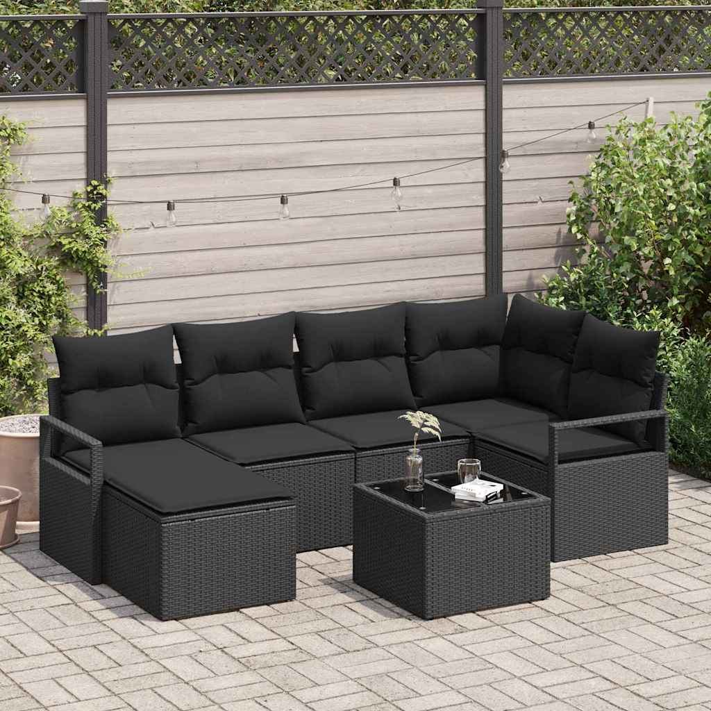 Set sofe 7 kom. Crna poliratan 232 x 122 x 85 cm