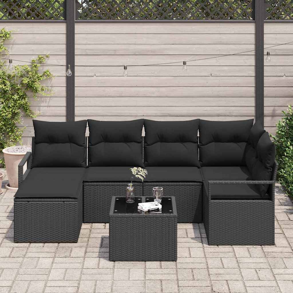 Set sofe 7 kom. Crna poliratan 232 x 122 x 85 cm