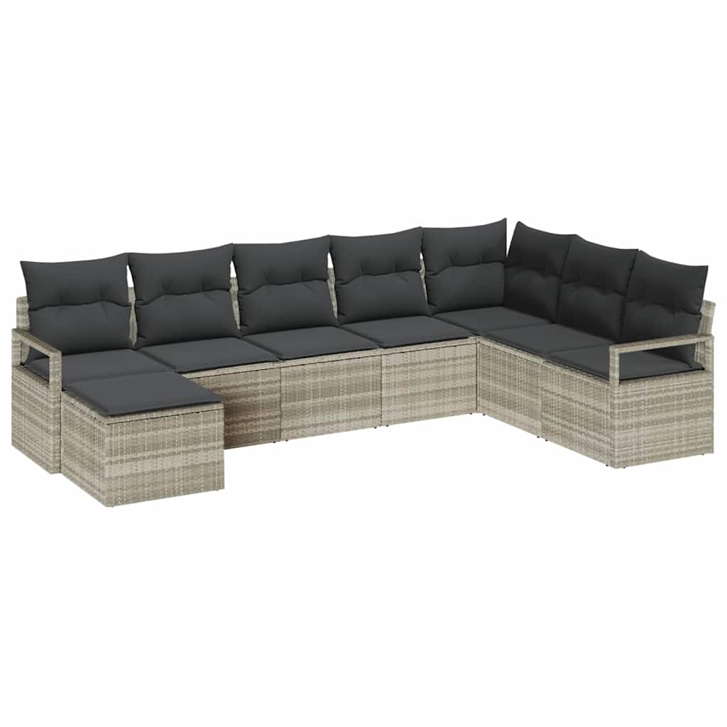 Set sofe s jastukom 7 pcs Svijetlo siva poliratan