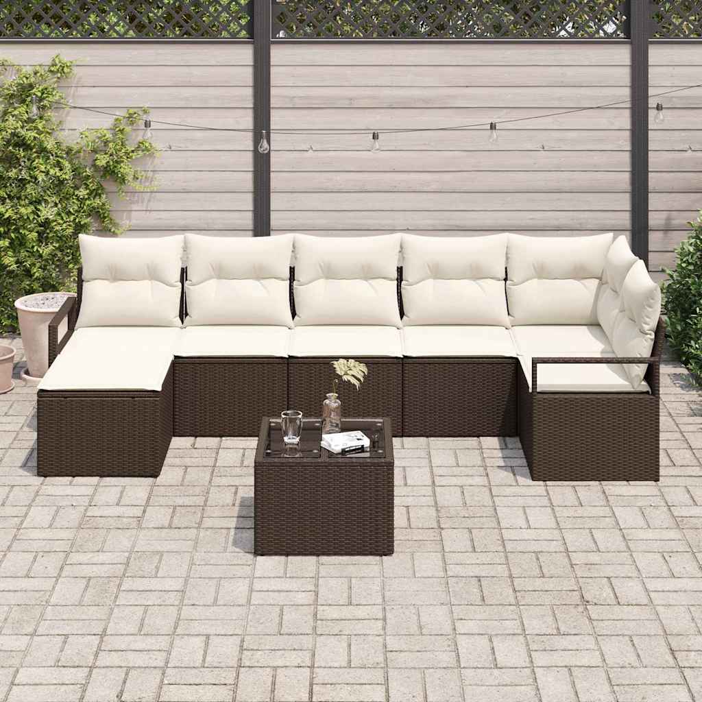 Set sofe 8 pcs Smeđa poliratan