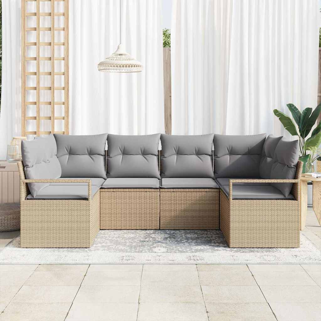Set sofe s jastukom 6 pcs Bež poliratan