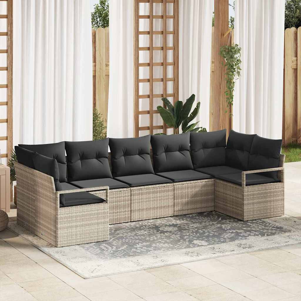 Set sofe s jastukom 7 pcs Svjetlosiva poliratan