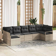 Set sofe 7 kom. Svjetlosiva poliratan 289 x 122 x 85 cm