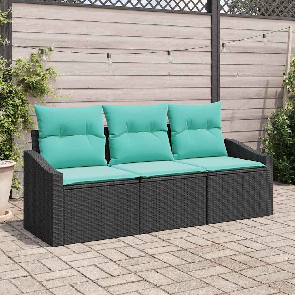 Set sofe 3 kom. Crna poliratan 178 x 62 x 85 cm