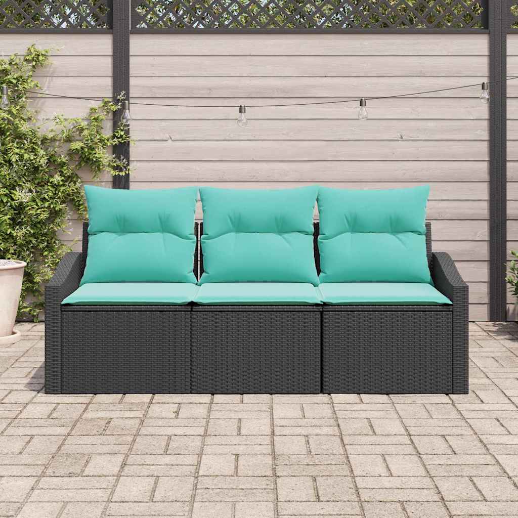 Set sofe 3 kom. Crna poliratan 178 x 62 x 85 cm