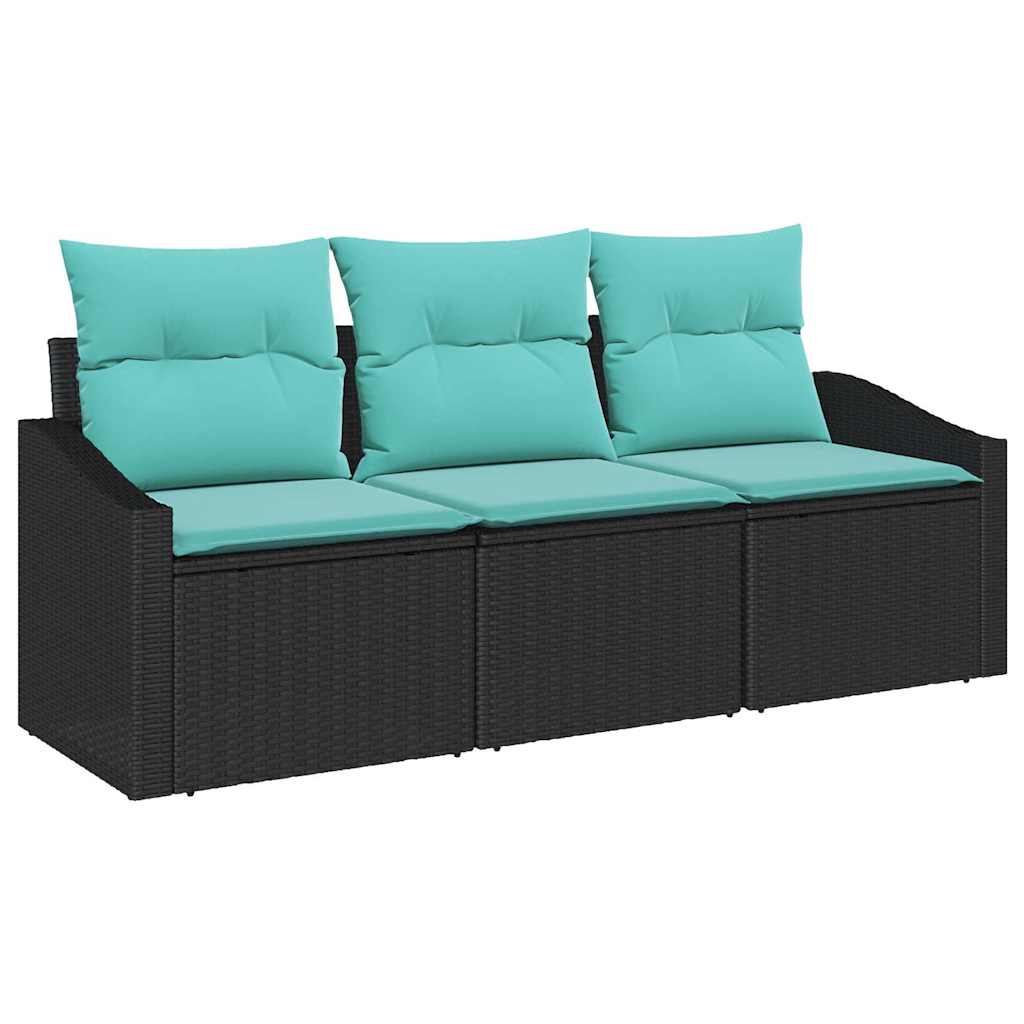 Set sofe 3 kom. Crna poliratan 178 x 62 x 85 cm