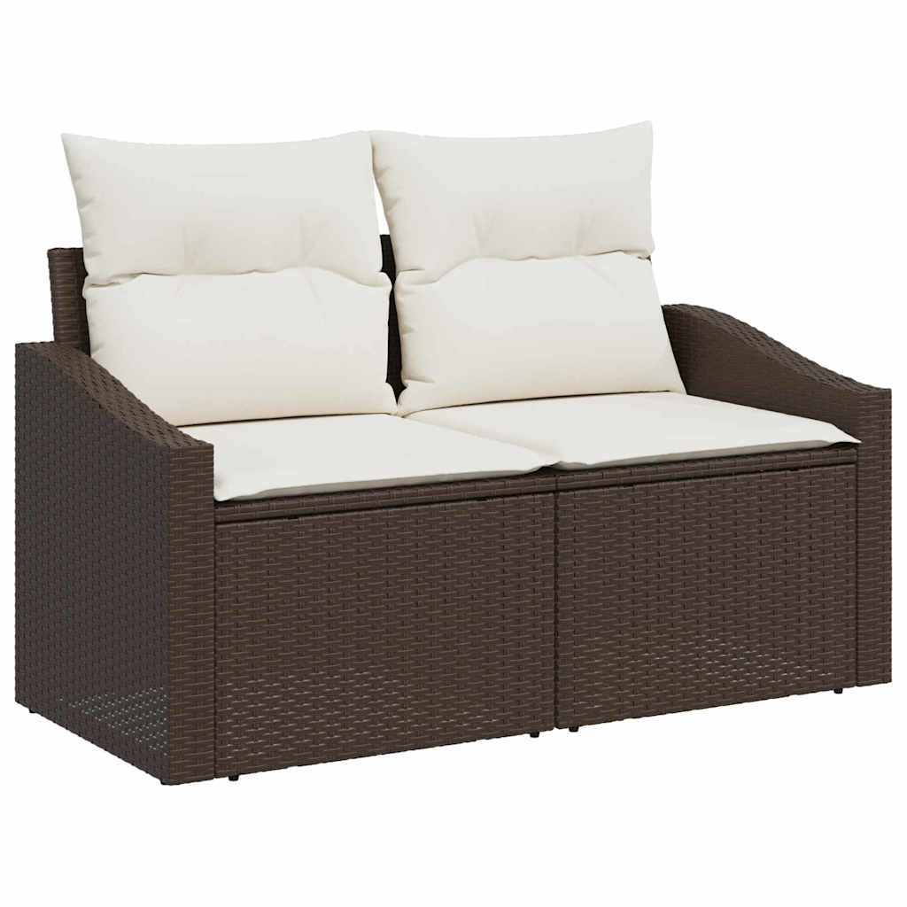 Set sofe s jastukom s jastukom 7 pcs Smeđa i krem poliratan