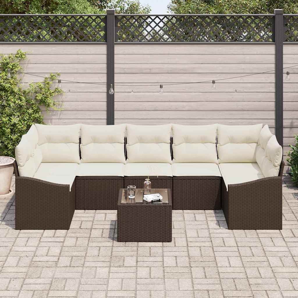 Set sofe s jastukom Smeđa i krem 55 x 55 x 37 cm poliratan