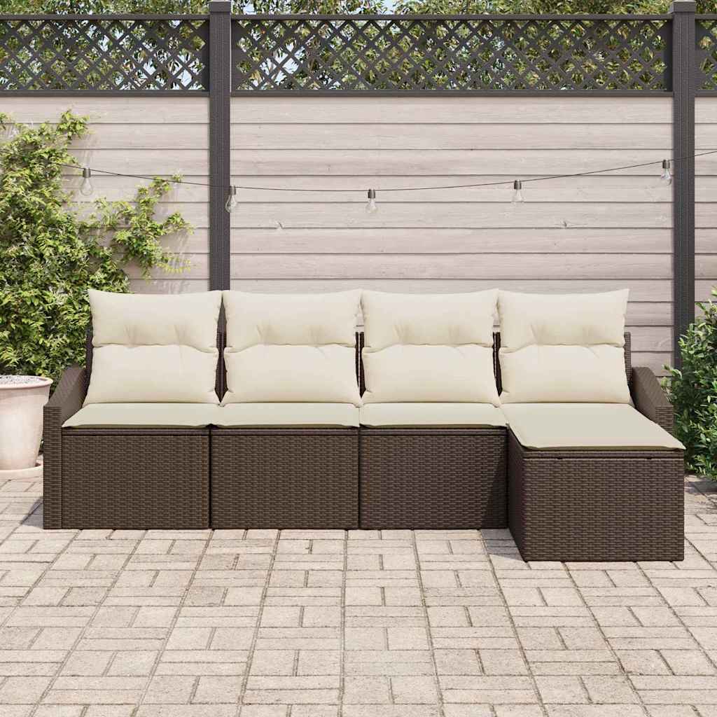 Set sofe s jastukom 5 pcs Smeđa poliratan