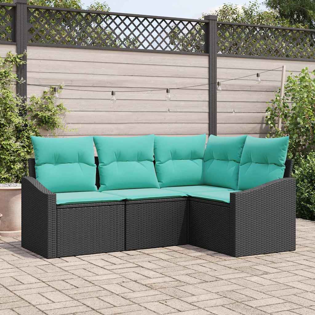 Set sofe 4 kom. Crna poliratan 178,5 x 123,5 x 85 cm