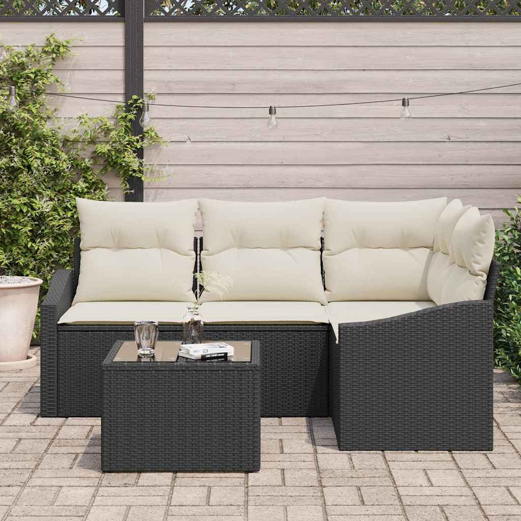 Set sofe s jastukom 5 pcs Crna poliratan