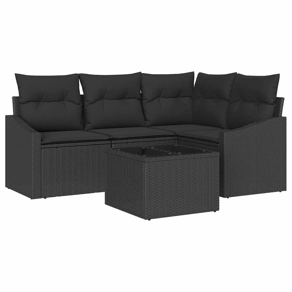 Set sofe s jastukom 5 pcs Crna poliratan
