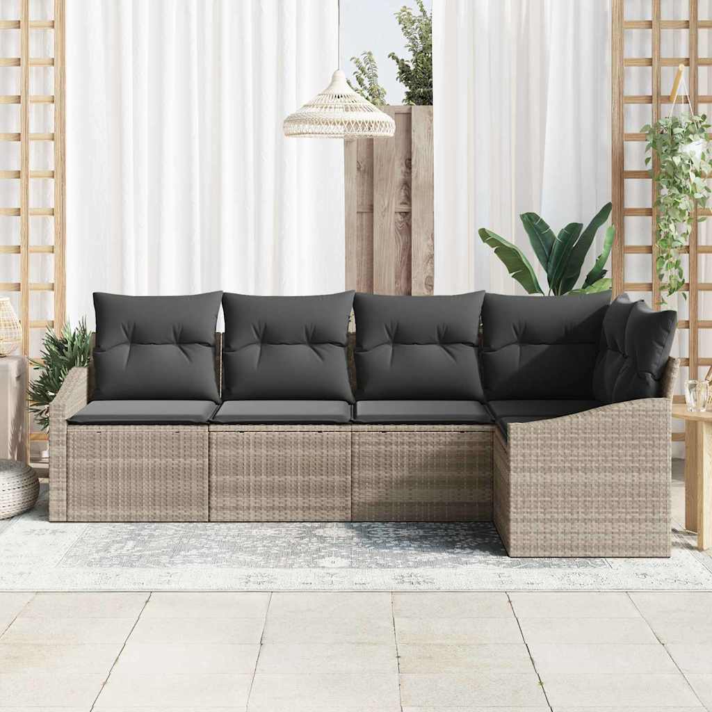 Set sofe s jastukom 5 pcs Svjetlosiva poliratan