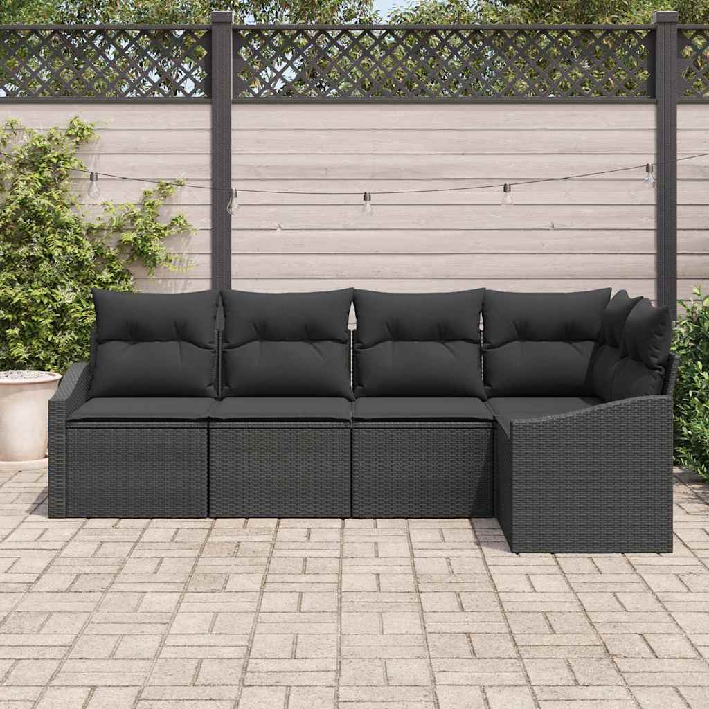Set sofe s jastukom 5 pcs Crna poliratan
