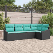Set sofe 5 kom. Crna poliratan 233,5 x 123,5 x 85 cm