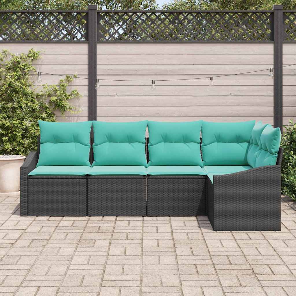 Set sofe s jastukom 5 pcs Crna poliratan