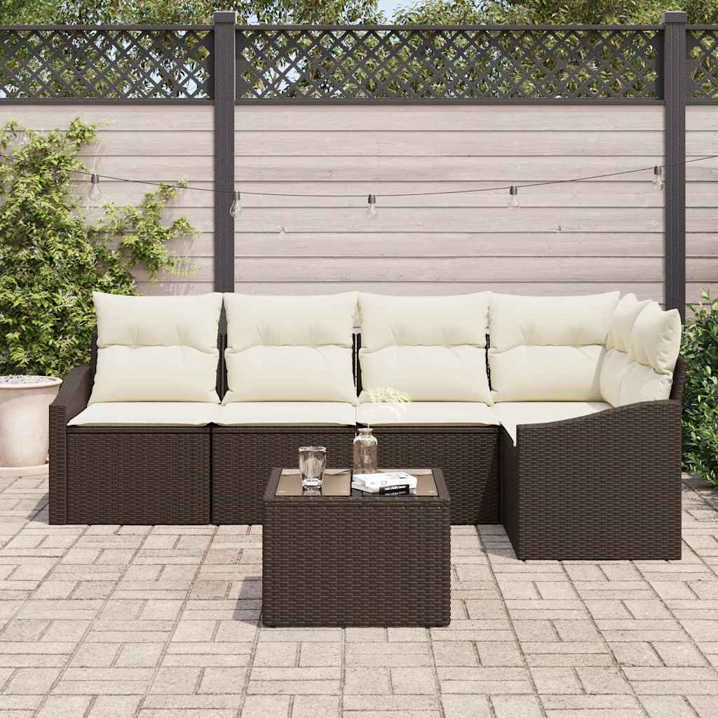 Set sofe s jastukom 6 pcs Smeđa poliratan