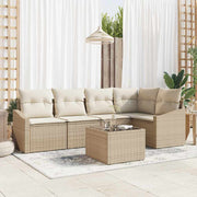 Set sofe 6 kom. Bež poliratan 233,5 x 123,5 x 85 cm