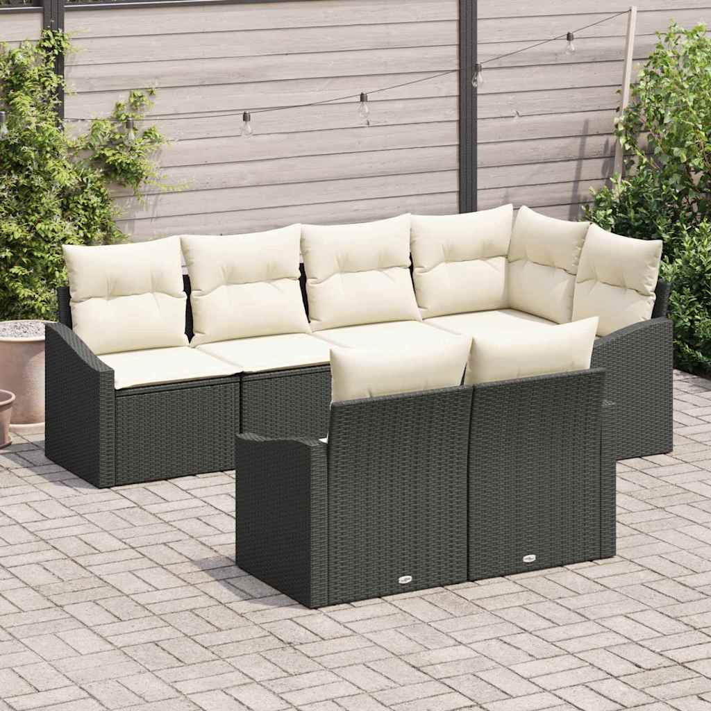 Set sofe s jastukom 7 pcs Crna poliratan