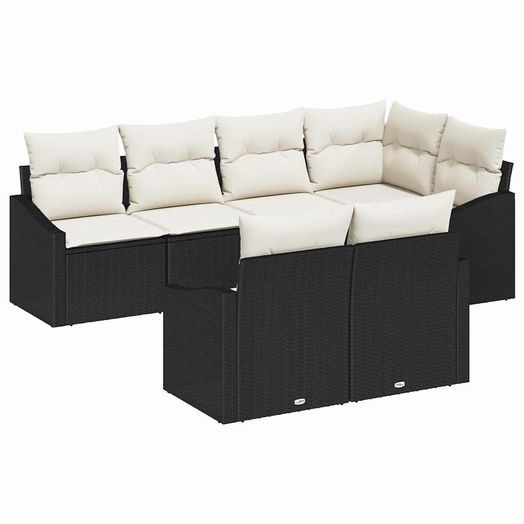 Set sofe s jastukom 7 pcs Crna poliratan