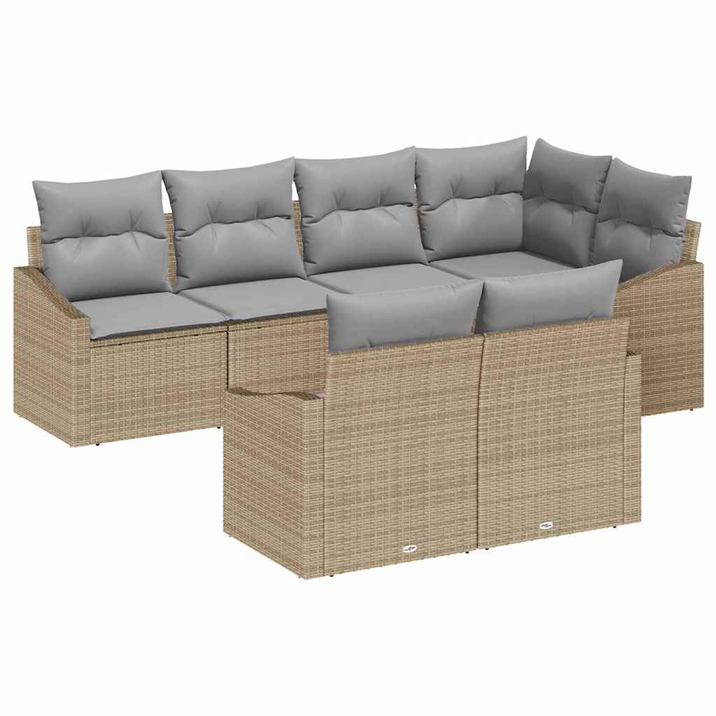 Set sofe s jastukom 7 pcs Bež poliratan