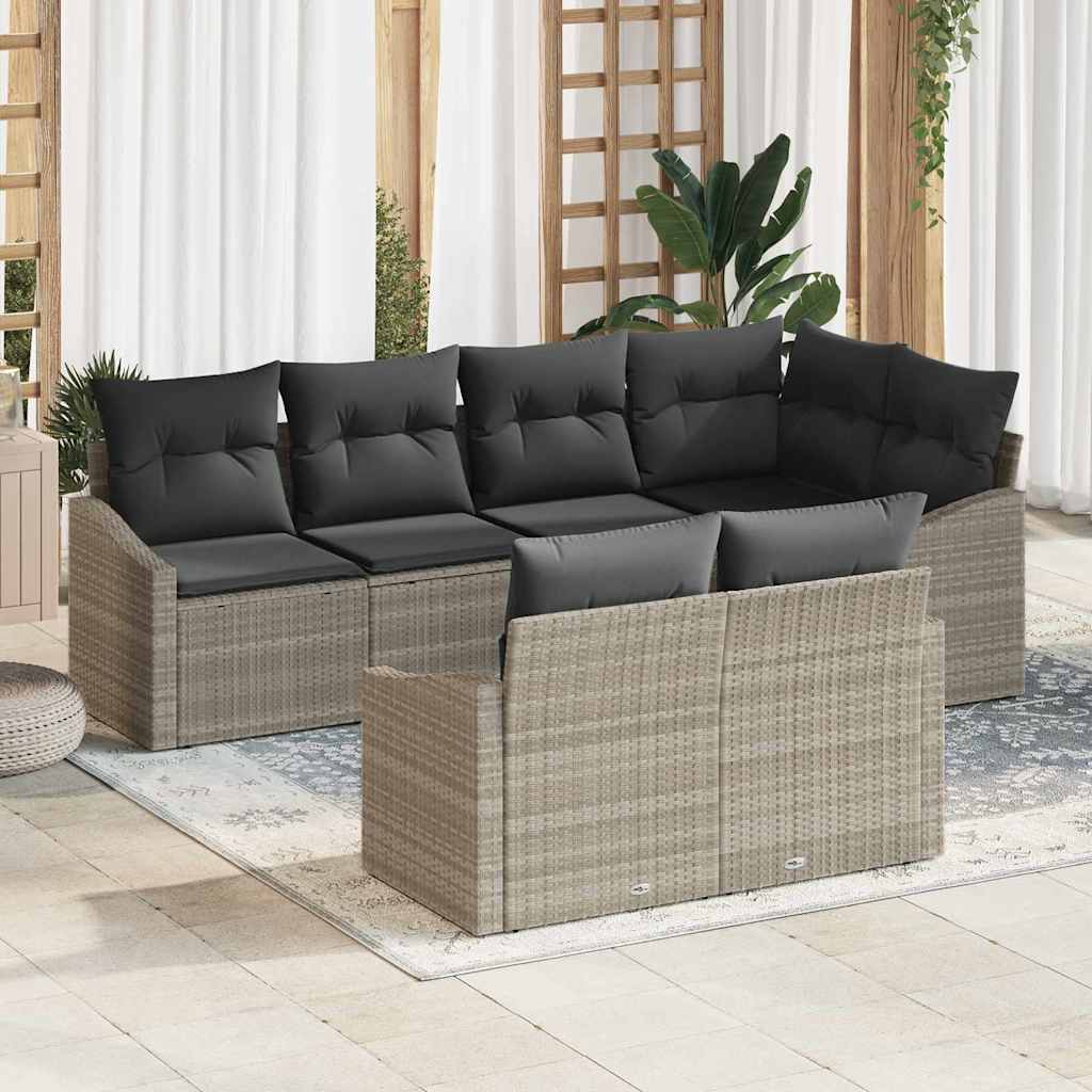 Set sofe s jastukom 7 pcs Svjetlosiva poliratan