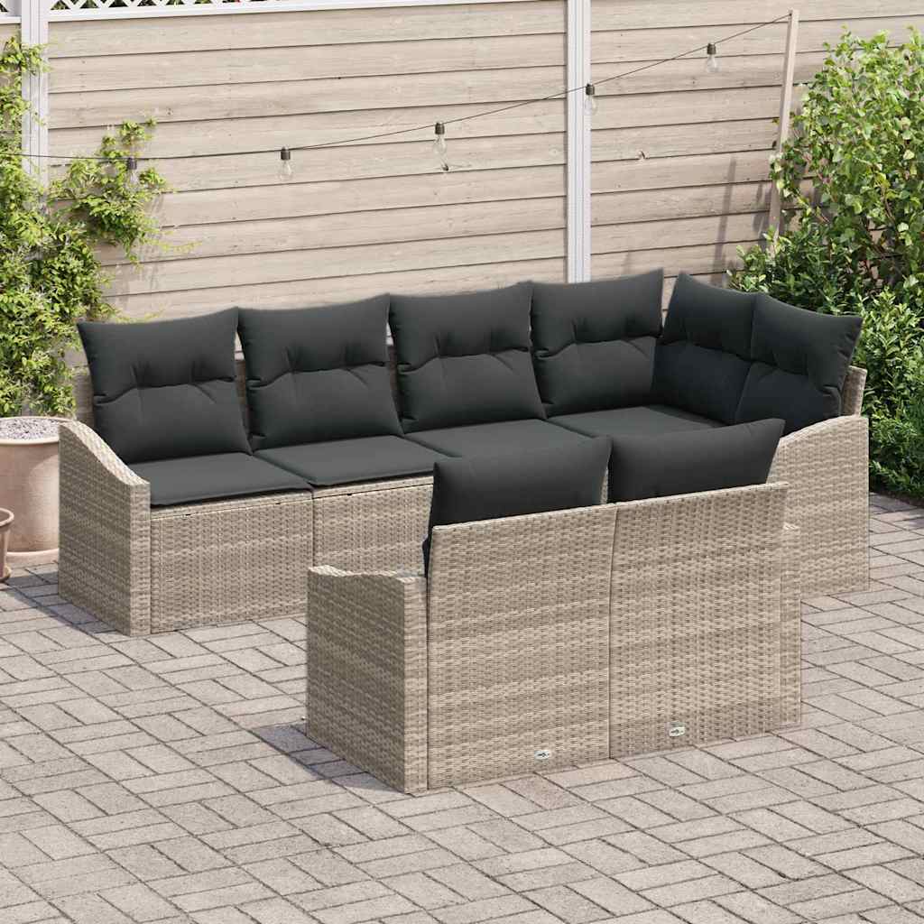 Set sofe s jastukom 7 pcs Svjetlosiva poliratan