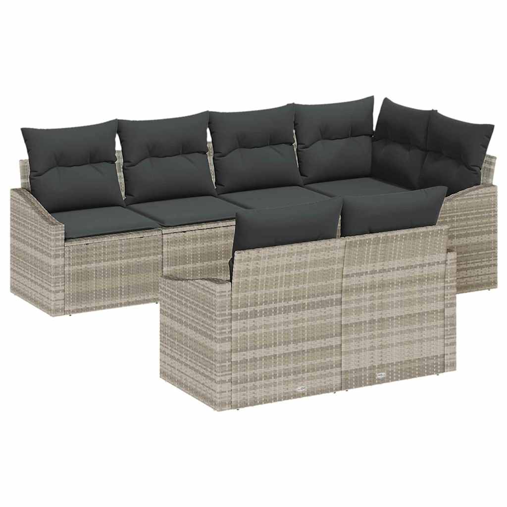 Set sofe s jastukom 7 pcs Svjetlosiva poliratan