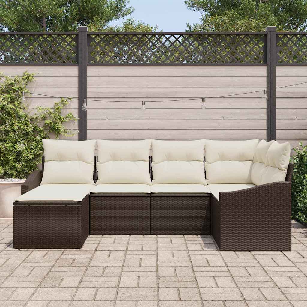 Set sofe s jastukom 6 pcs Smeđa poliratan