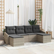 Set sofe 6 kom. Svjetlosiva poliratan 233 x 117 x 85 cm
