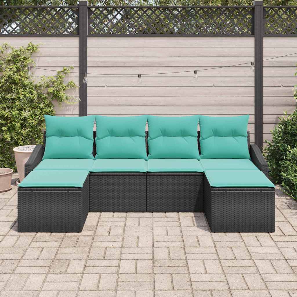 Set sofe s jastukom 6 pcs Crna poliratan