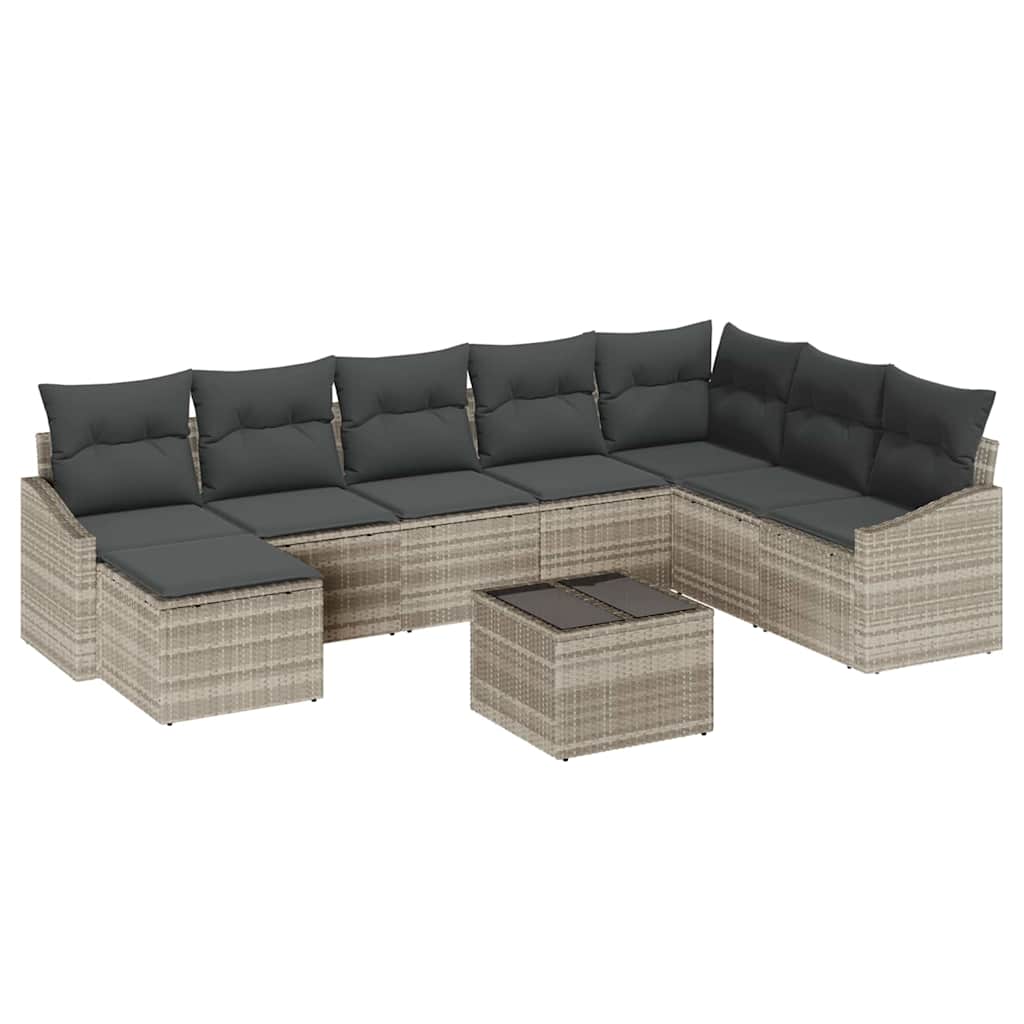 Set sofe s jastukom 9 pcs Svjetlosiva poliratan