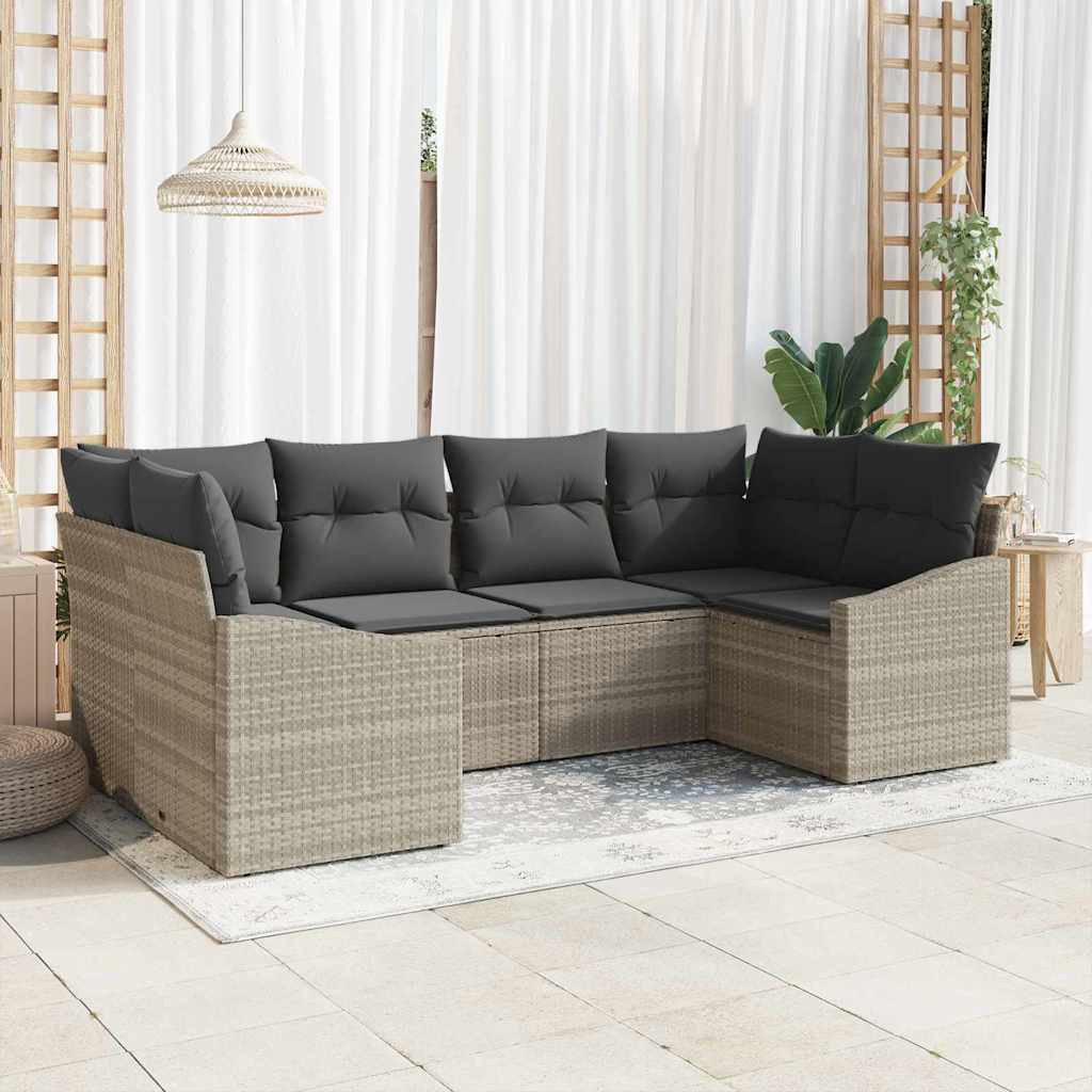Set sofe s jastukom 6 pcs Svjetlosiva poliratan