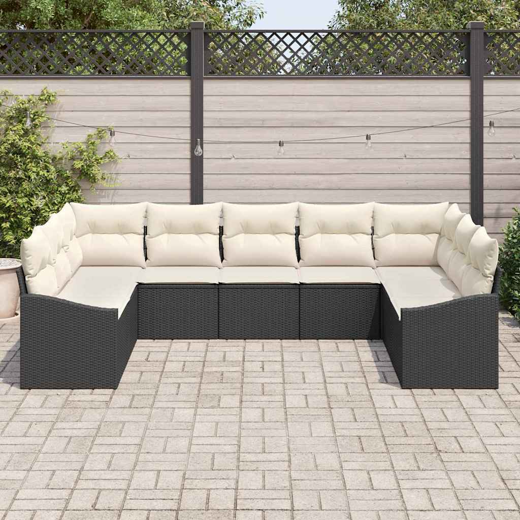 Set sofe s jastukom 9 pcs Crna poliratan