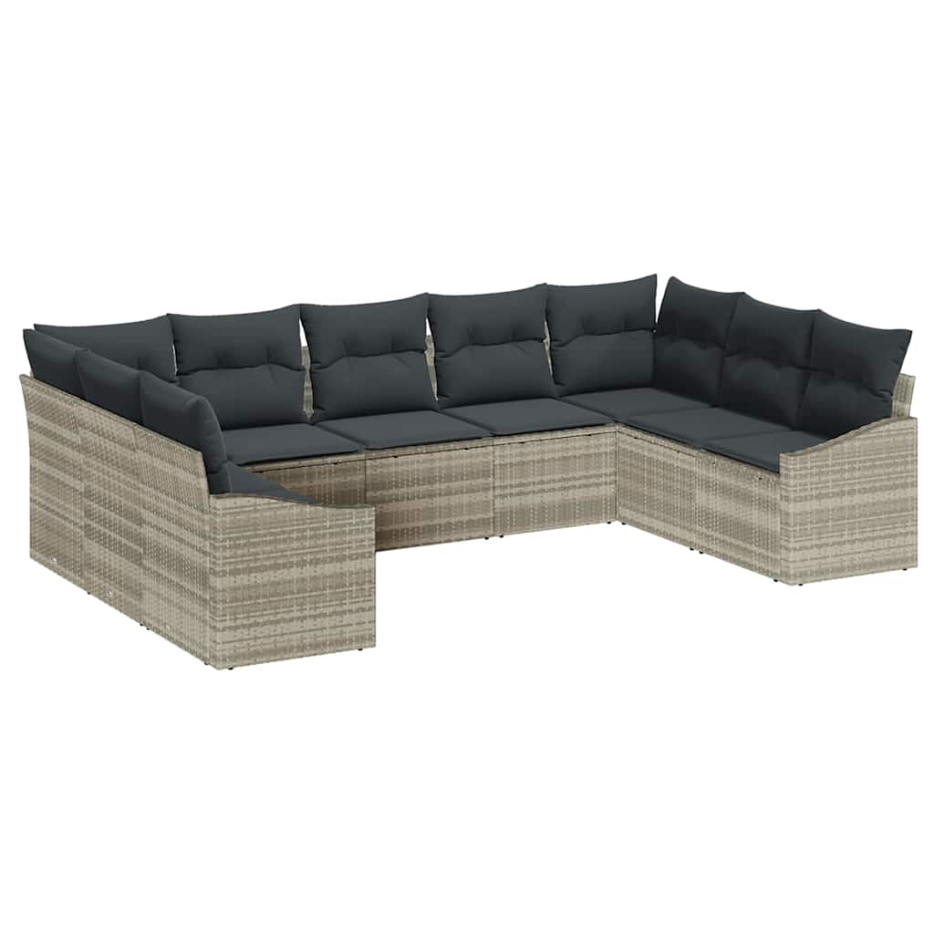 Set sofe s jastukom 9 pcs Svjetlosiva poliratan