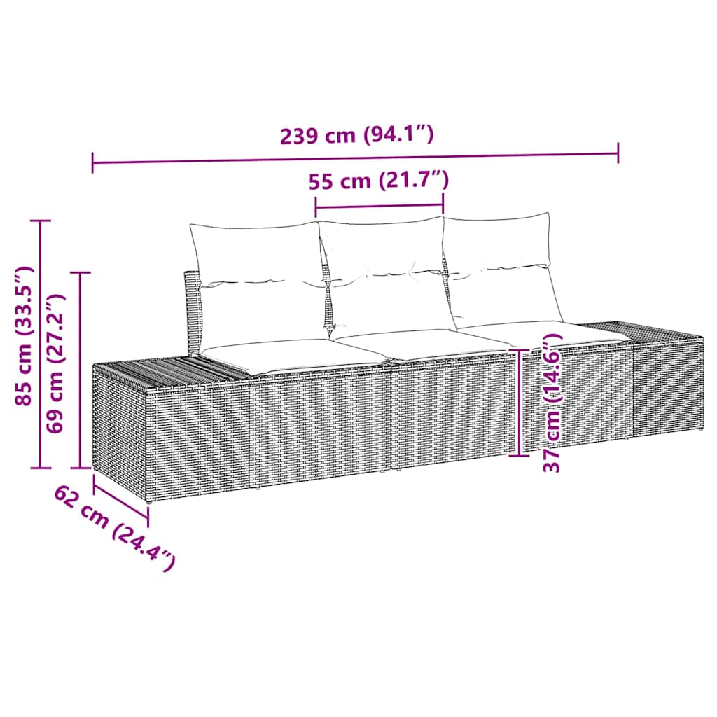 Set sofe s jastukom 3 pcs Siva poliratan