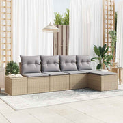 Sjedeća garnitura za vrt 5 kom. Bež poliratan 294 x 117 x 85 cm
