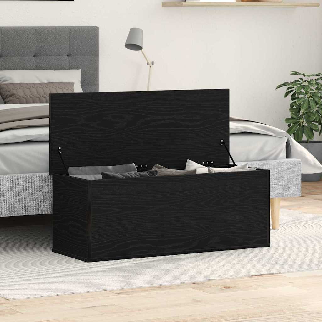 Kutija za spremanje s pohranom Crni hrast 90 x 35 x 35 cm