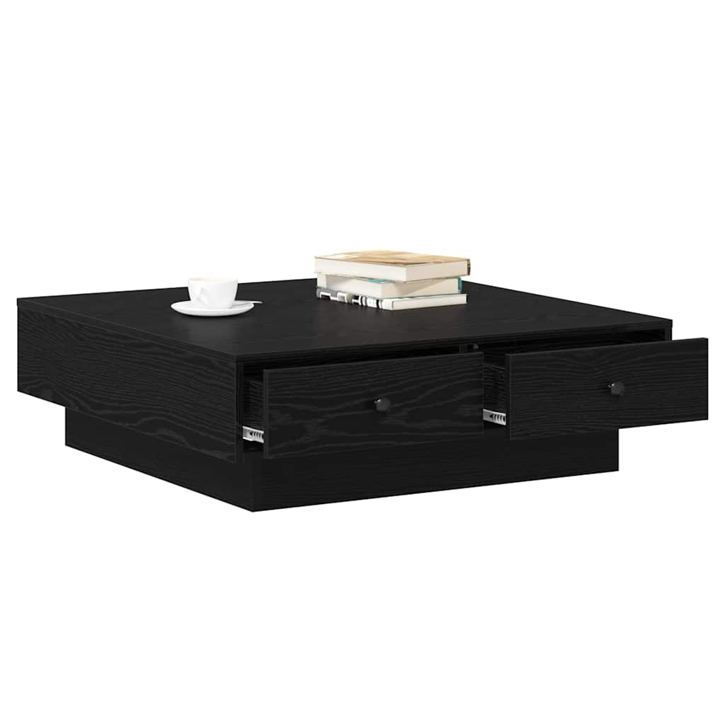 Kava Stol Crni hrast 90 x 90 x 28 cm Konstruirano drvo