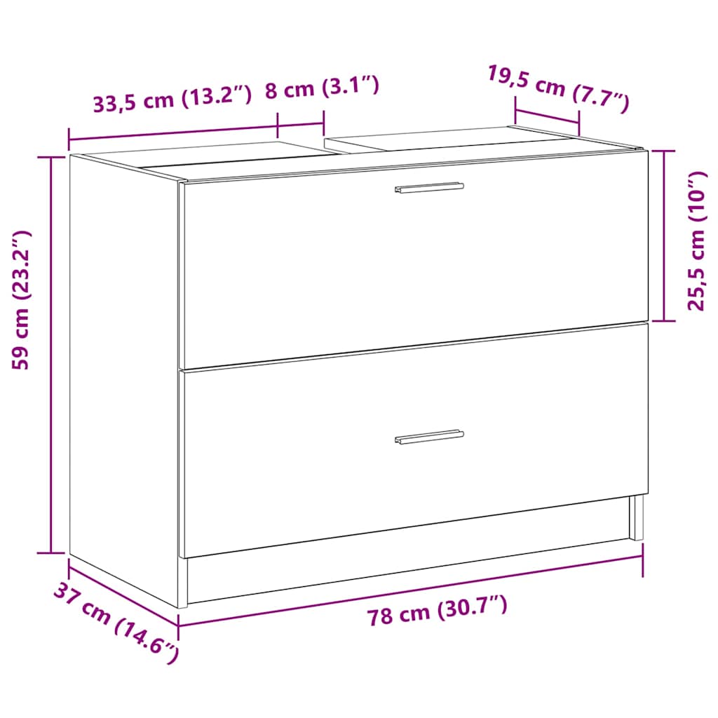 Kupaonski ormar Staro drvo 78 x 37 x 59 cm Konstruirano drvo