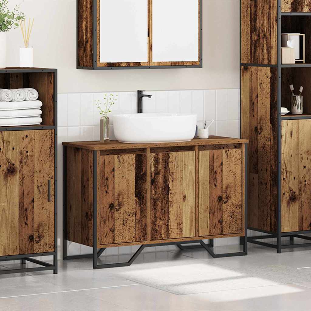 Kabinet za Sudoper Staro drvo 91 x 35 x 60 cm Konstruirano drvo