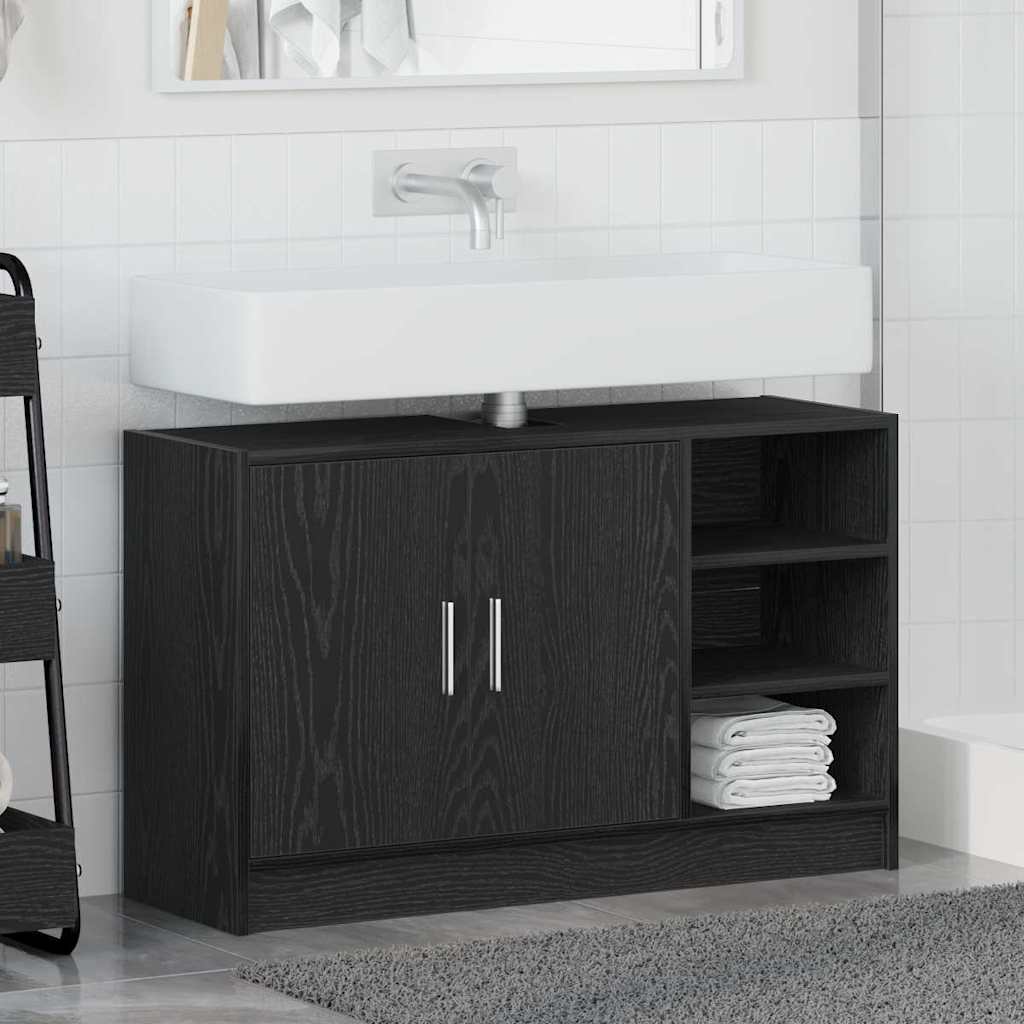 Kupaonski ormar Crni hrast 90 x 29 x 55 cm Konstruirano drvo