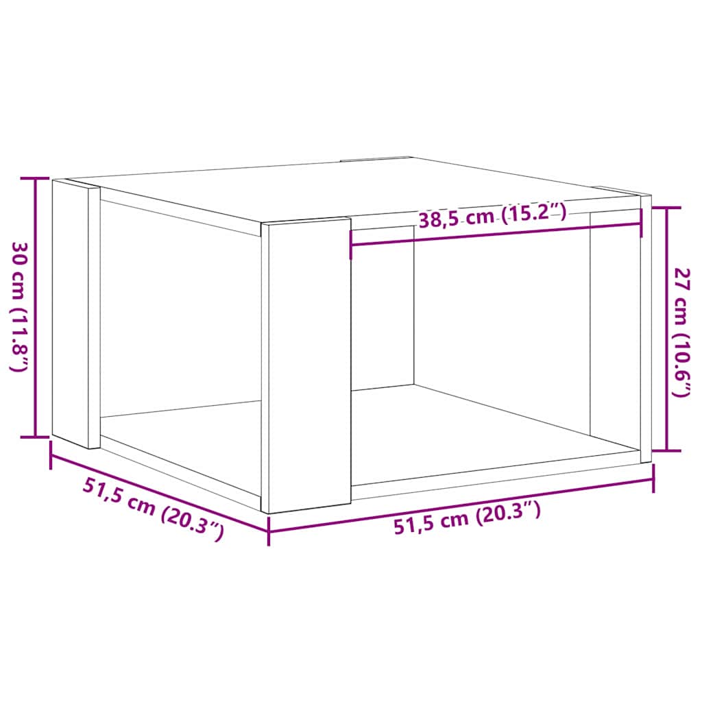 Kava Stol Crni hrast 51,5 x 51,5 x 30 cm Konstruirano drvo