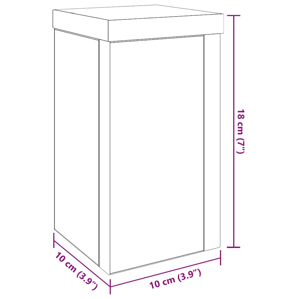 Stalak za biljke 2 pcs Crni hrast 10 x 10 x 18 cm