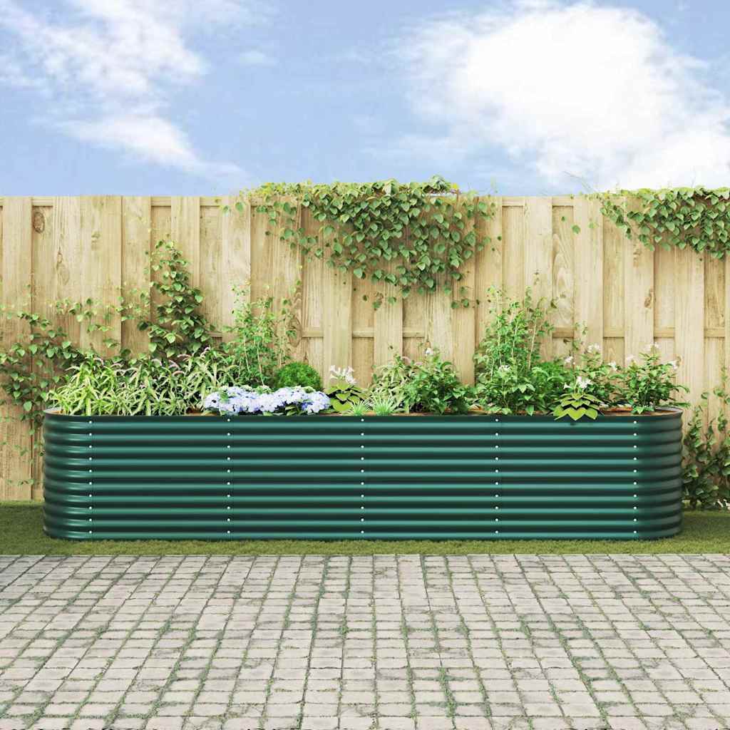 Povišena gredica Zelena 400 x 80 x 81 cm Čelik